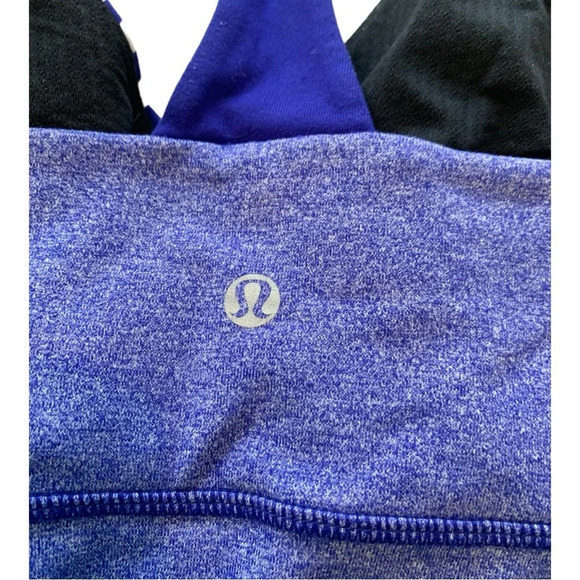 Lululemon Deep Breath V Wrap Neckline Racerback Pigment Blue Stripe Workout Tank - Picture 12 of 13
